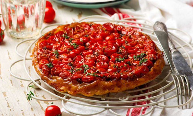 Tarta Tatín con tomates